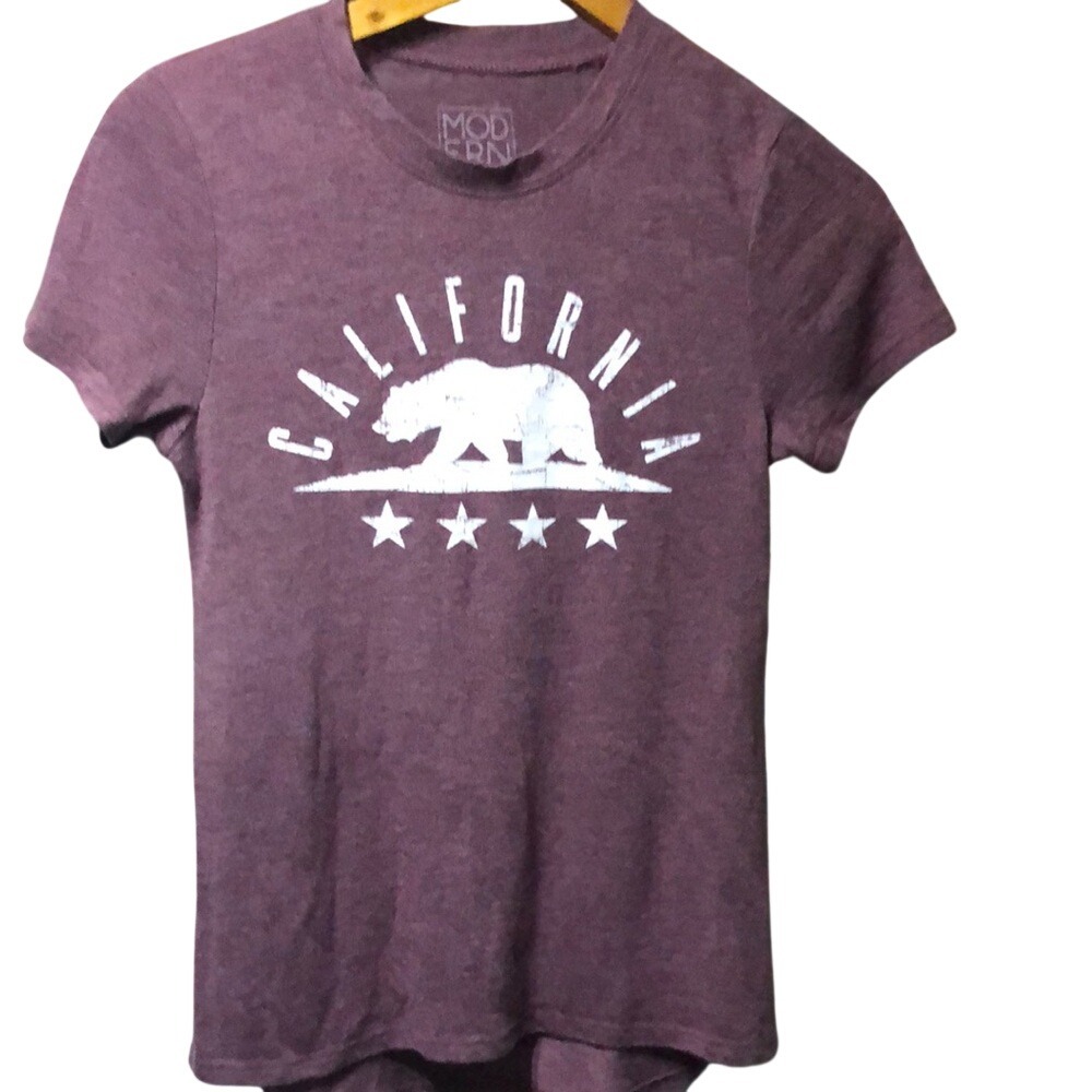 Purple California Bear‎ Graphic T-Shirt